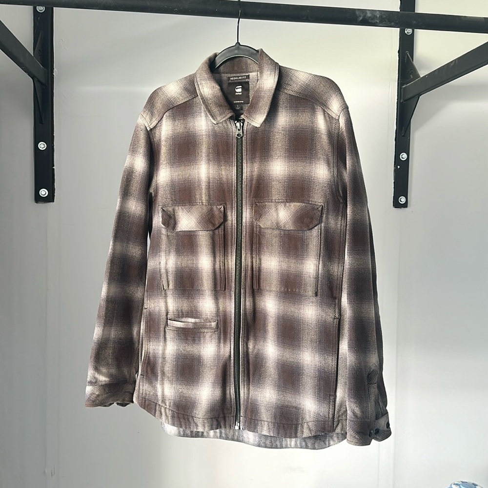 G-Star Raw G Star Raw Originals Plaid Zip Up Jacket Large